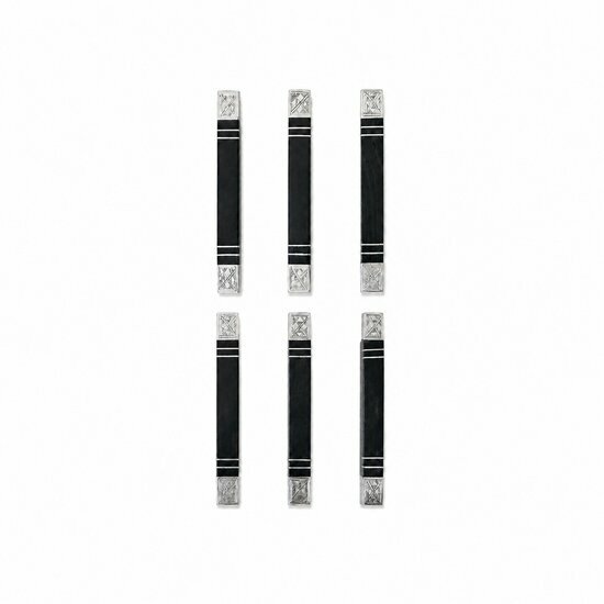 Set de 6 Repose-Couteaux Touareg Argent et �b�ne � Art de la Table