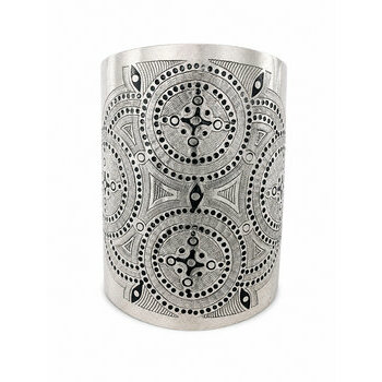 Manchette Large Mauritanienne � Bracelet Argent� � Motifs Grav�s