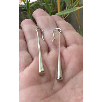 Boucles d�Oreilles Argent 700 Fait Main � Pendants Longs 6,5 cm