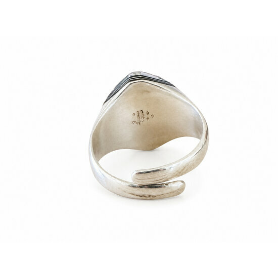 Bague Onyx Noir Argent 925 – Bague Touareg Réglable Fait Main Bague Argent 925 Réglable – Bijou Fait Main Signé Artisan