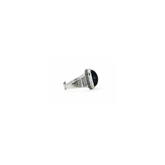 Bague Onyx Noir Argent 925 – Bague Touareg Réglable Fait Main Bague Onyx Noir Argent 925 – Bague Homme Femme Pierre Noire