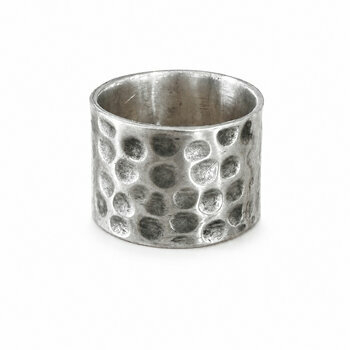 Bague Brutaliste Argent 925 – Anneau Large Martelé Fait Main