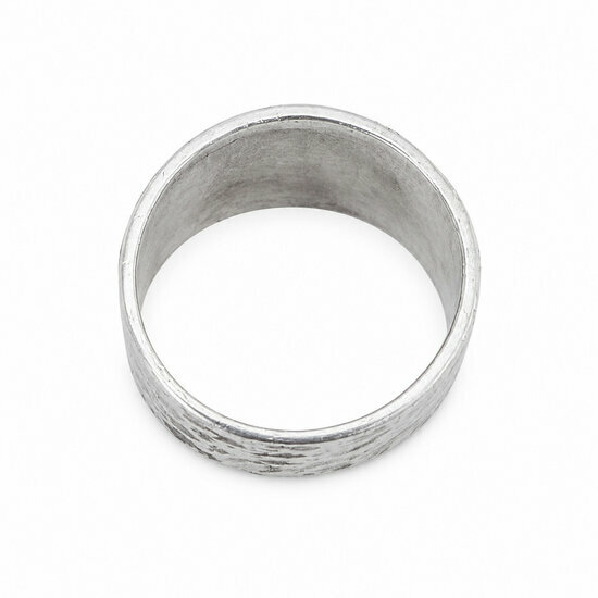 Bague Brutaliste Argent 925 – Anneau Large Martelé Fait Main