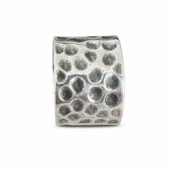Bague Brutaliste Argent 925 � Anneau Large Martel&eacute; Fait Main