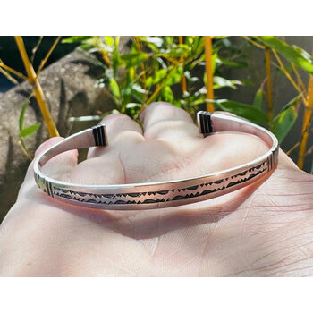 Bracelet Argent et Bois d��b�ne � Bijou Mixte Fait Main