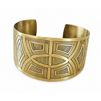 Bracelet Art D�co Femme � Manchette Large G�om�trique en Laiton