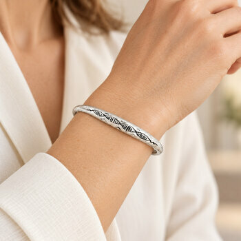 Bracelet Fin Argent 925 Port� � Jonc Unisexe Minimaliste Fait Main