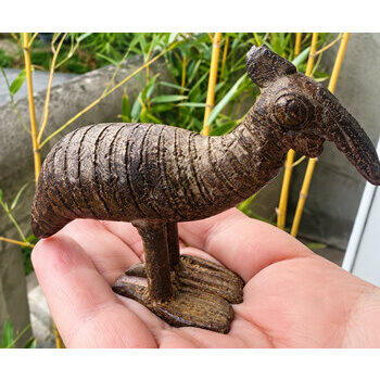 Sculpture Oiseau en Bronze – Casoar Artisanal 10 cm Petite Sculpture Bronze en Main – Figurine Casoar Fait Main