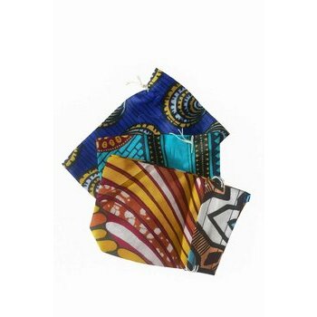 Pochettes � bijoux en tissu wax � motifs color�s � Pr�sentation cadeau