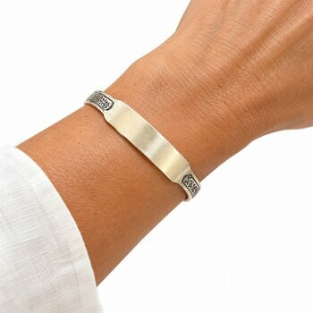 Bracelet jonc petit poignet – Alliage d'argent, motifs gravés main Cadeau enfant Bracelet pour poignet fin en alliage d’argent – Jonc à plaque lisse porté