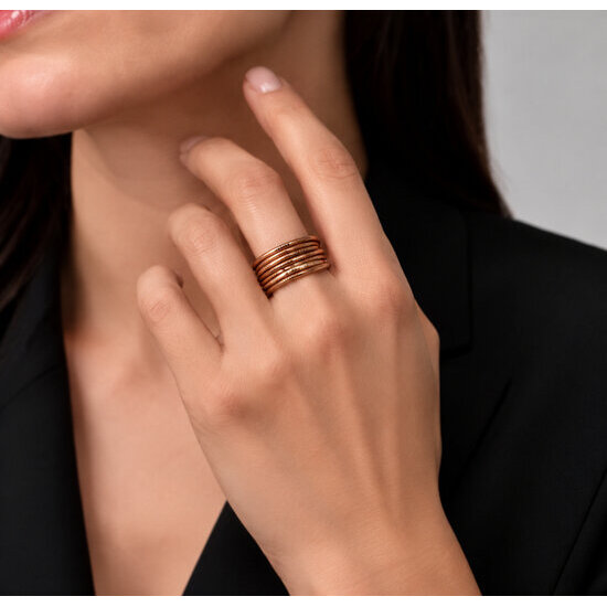 Bague semainier cuivre massif – 7 anneaux, homme et femme