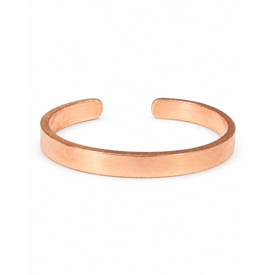 Bracelet cuivre massif fait main – Jonc ouvert, tailles S et M/L Bracelet en cuivre façonné à la main – Bande de 8 mm de large