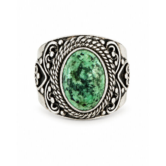 Bague turquoise v�ritable et argent massif 925 faite main