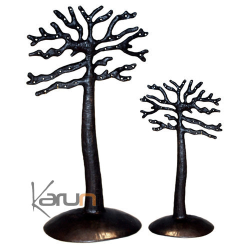 Arbre à bijoux porte-bijoux design Corail 20 cm métal recyclé Madagascar