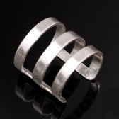 Bijoux Ethniques Touareg Bague en Argent Triple Anneau Plat Rglable Design 04 Inspiration Karuni