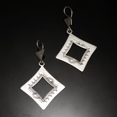 Bijoux Touareg Ethniques Boucles d'oreilles en Argent 26 Losanges Creux