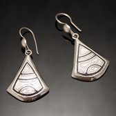 Bijoux Touareg Ethniques Boucles d'oreilles en Argent 111 Triangle Grav Ebne