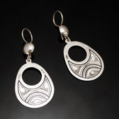 Bijoux Touareg Ethniques Boucles d'oreilles en Argent 121 Grandes Gouttes Creuses Plates Graves Ebne Demi-Lune