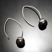 Boucles d'Oreilles en Argent et Ebne 168 Graines Design Karuni