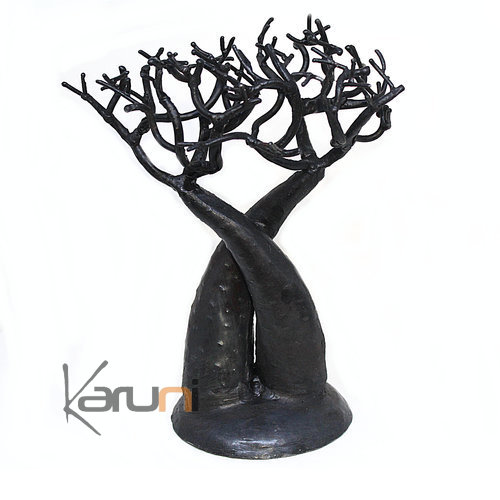 Arbre Porte Bijoux Baobab Amoureux Croisé Metal Recyclé 