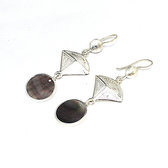 Boucles d'oreilles argent massif nacre