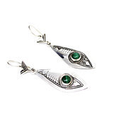 Boucles d'oreilles argent 925 malachite