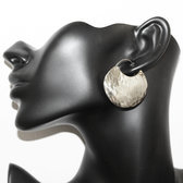 Bijoux Ethniques Africains Boucles d'Oreilles Croles Peul Fulani Mali 111PMM Plaqu Argent Plates 4 cm Marteles b