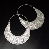 Boucles d'Oreilles Croles en Argent 17 Plates Graves 5 cm