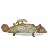 Sculpture bronze, cameleon Dogon