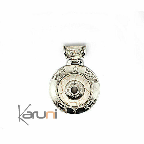 Pendentif Argent Pierre Howlite blanche