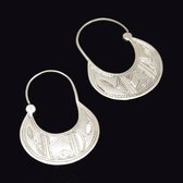 Boucles d'oreilles croles plates argent